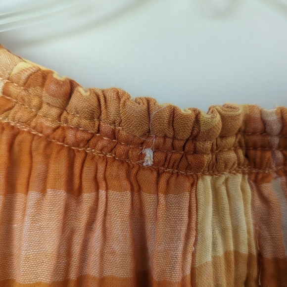 Anthropologie/Pilcro and the Letterpress Bette Babydoll Plaid Top, Orange: SMALL - Picture 12 of 14